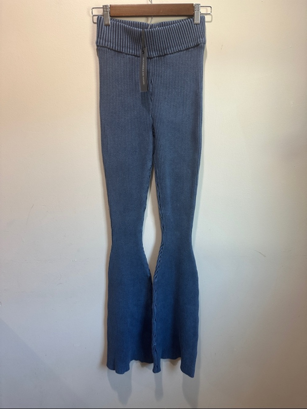 Manière De Voir Ribbed Knit Sweater in Slate Blue